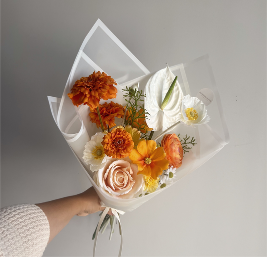 Pops of Orange Silk Bouquet